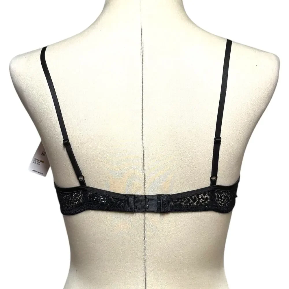 DKNY Modern Lace Unlined Underwire Demi Bra Black 36A